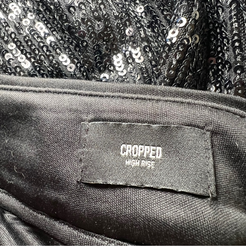 Express Cropped High Rise Sequin Pants Size M - Picture 6 of 7